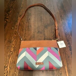 Brand New W/ Tags Chevron Fossil Crossbody Purse